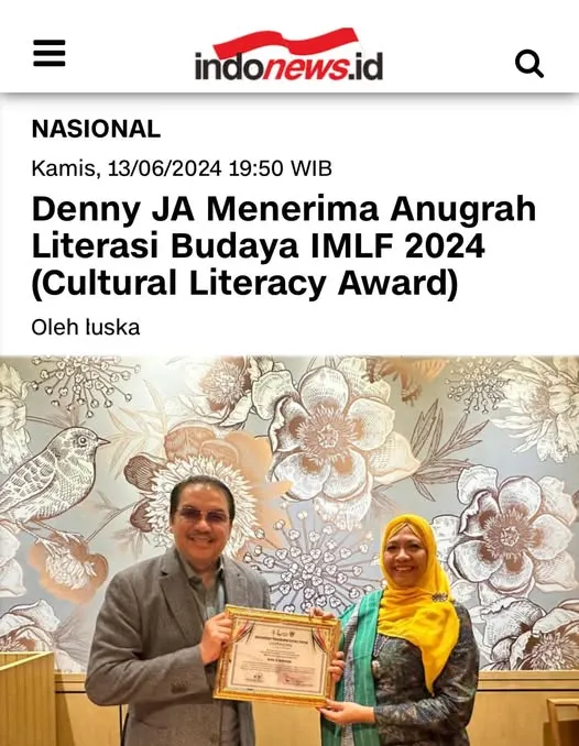 https://indonews.id/mobile/artikel/337682/Denny-JA-Menerima-Anugrah-Literasi-Budaya-IMLF-2024-Cultur...