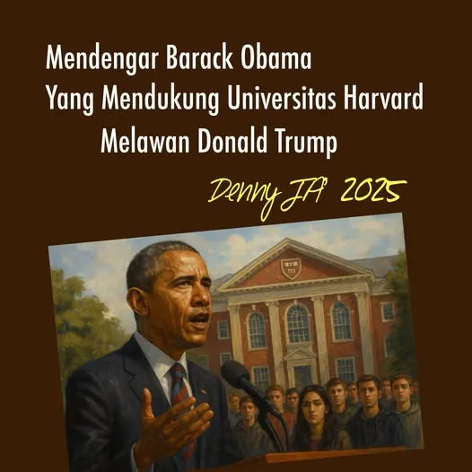 MENDENGAR OBAMA YANG MENDUKUNG HARVARD UNIVERSITY, MELAWAN DONALD TRUMP