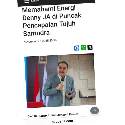 MEMAHAMI ENERGI DENNY JA DI PUNCAK PENCAPAIAN TUJUH SAMUDRA