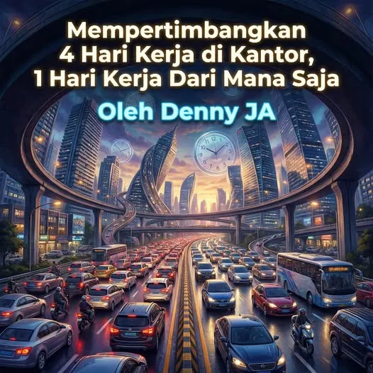 MEMPERTIMBANGKAN 4 HARI KERJA DI KANTOR, 1 HARI KERJA DARI MANA SAJA