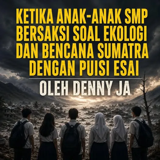 KETIKA ANAK-ANAK SMP BERSAKSI SOAL EKOLOGI DAN BENCANA SUMATRA DENGAN PUISI ESAI