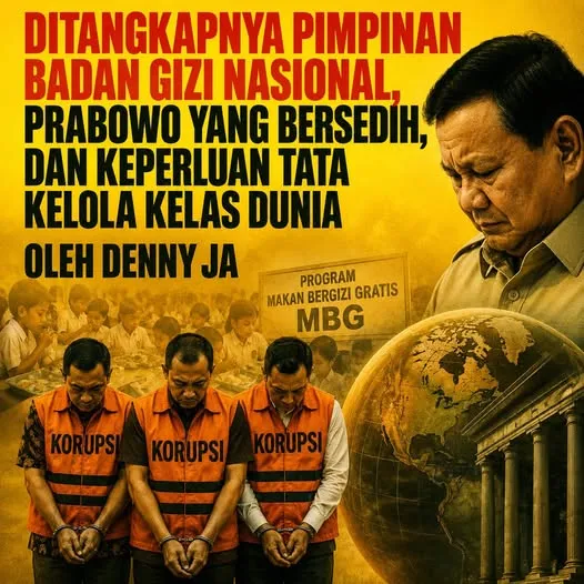 DITANGKAPNYA PIMPINAN BADAN GIZI NASIONAL, PRABOWO YANG BERSEDIH, DAN KEPERLUAN TATA KELOLA KELAS DU...