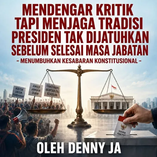 MENDENGAR KRITIK TAPI MENJAGA TRADISI PRESIDEN TAK DIJATUHKAN SEBELUM SELESAI MASA JABATAN
