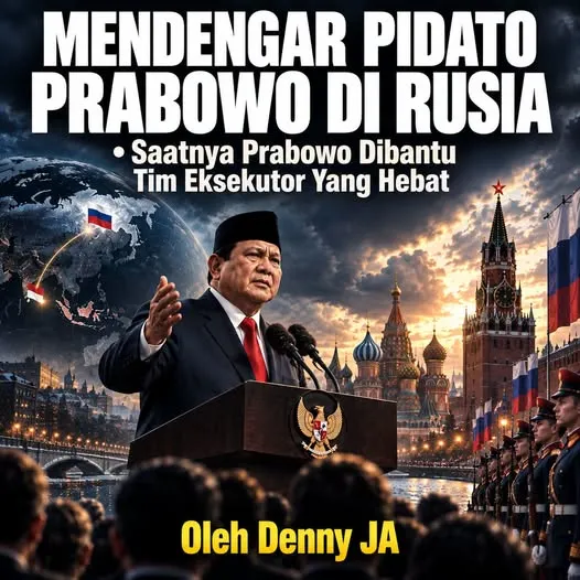 MENDENGAR PIDATO PRABOWO DI RUSIA