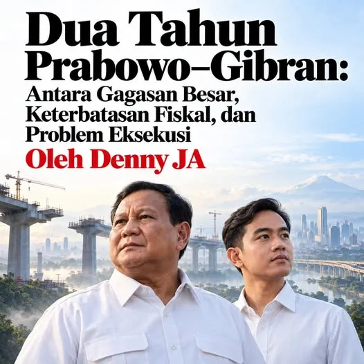 DUA TAHUN PRABOWO–GIBRAN: ANTARA GAGASAN BESAR, KETERBATASAN FISKAL, DAN PROBLEM EKSEKUSI