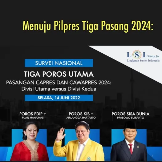 20 Bulan Menjelang Pilpres 2024, Survei Nasional LSI Denny JA: