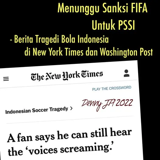 MENUNGGU SANKSI FIFA UNTUK PSSI ?