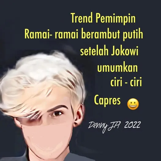 Trend rambut putih di kalangan pemimpin setelah Jokowi umumkan ciri-ciri capres😀
