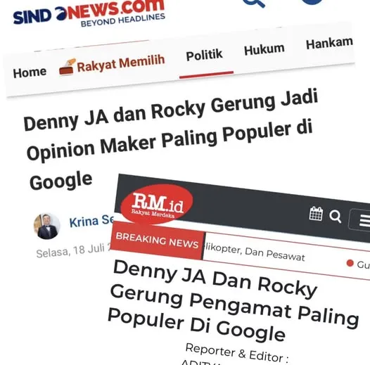 DENNY JA DAN ROCKY GERUNG OPINION MAKER PALING POPULER DI GOOGLE