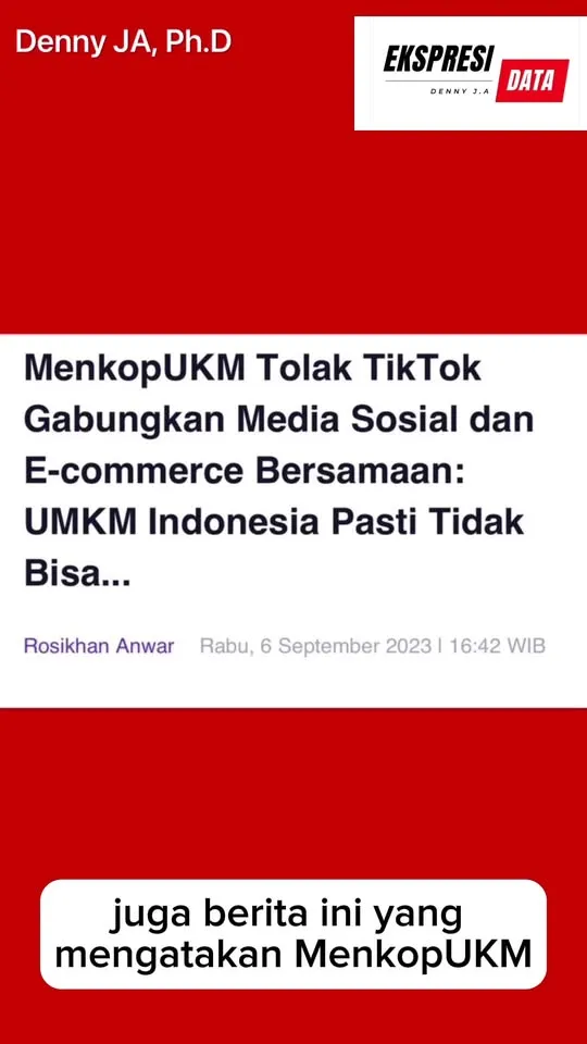 Denny JA: Bukan Melarang, Tapi Pajak untuk TikTok Shop