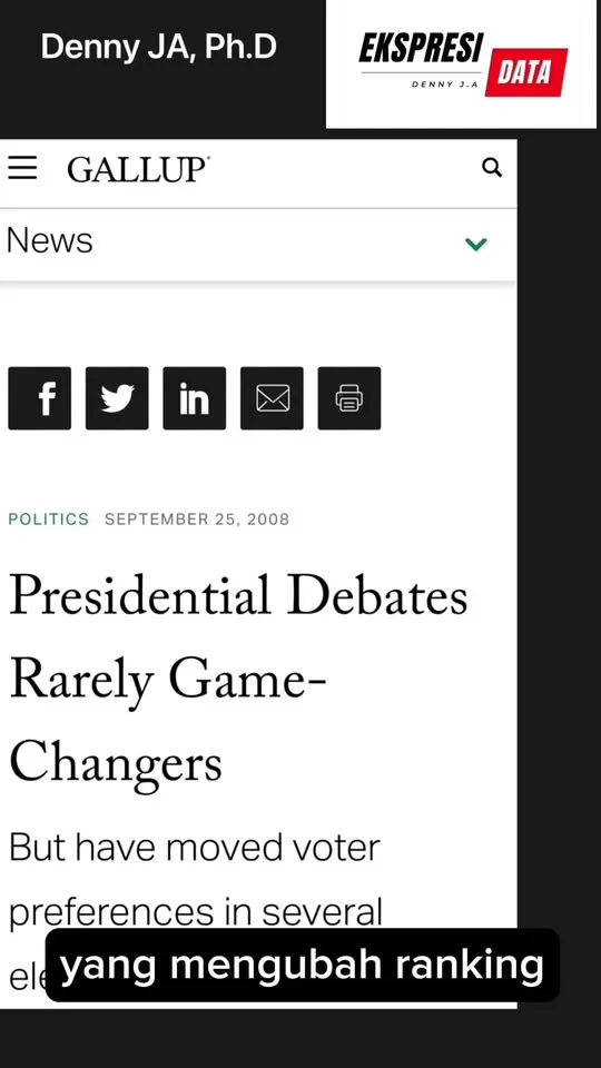 Denny JA: Siapa Yang Menang Debat Capres Perdana?