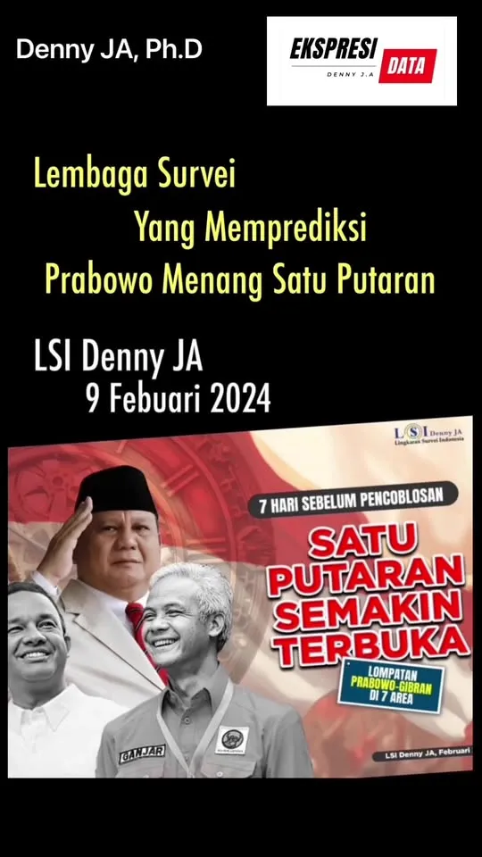Denny JA: Mengapa Quick Count Satu Putaran Saja Layak Dipercaya?