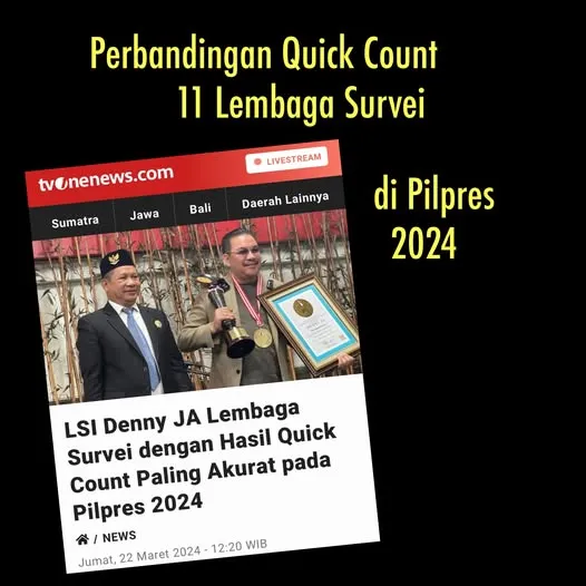 Perbandingan Quick Count 11 Lembaga Survei